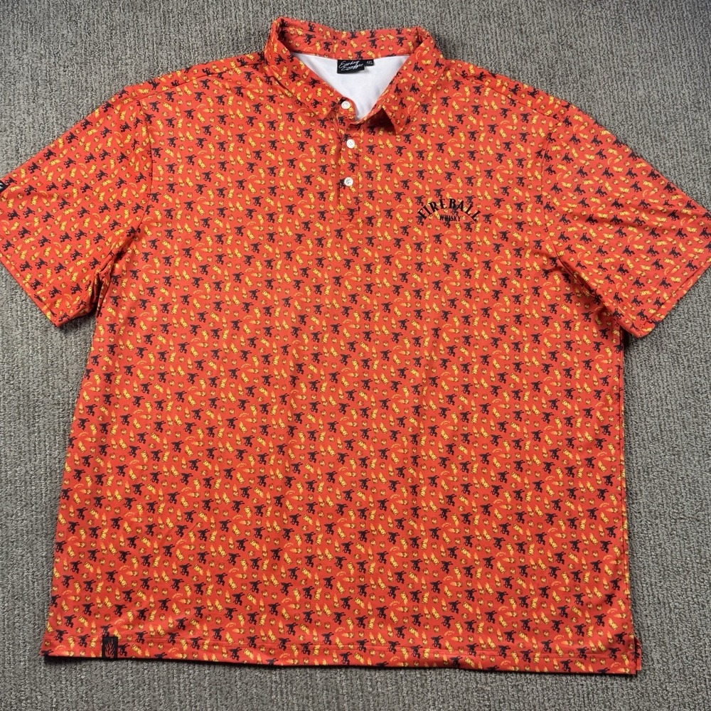 Sunday Swagger Mens 4XL Golf Polo Shirt Short Sleeve Performance Fireball Red